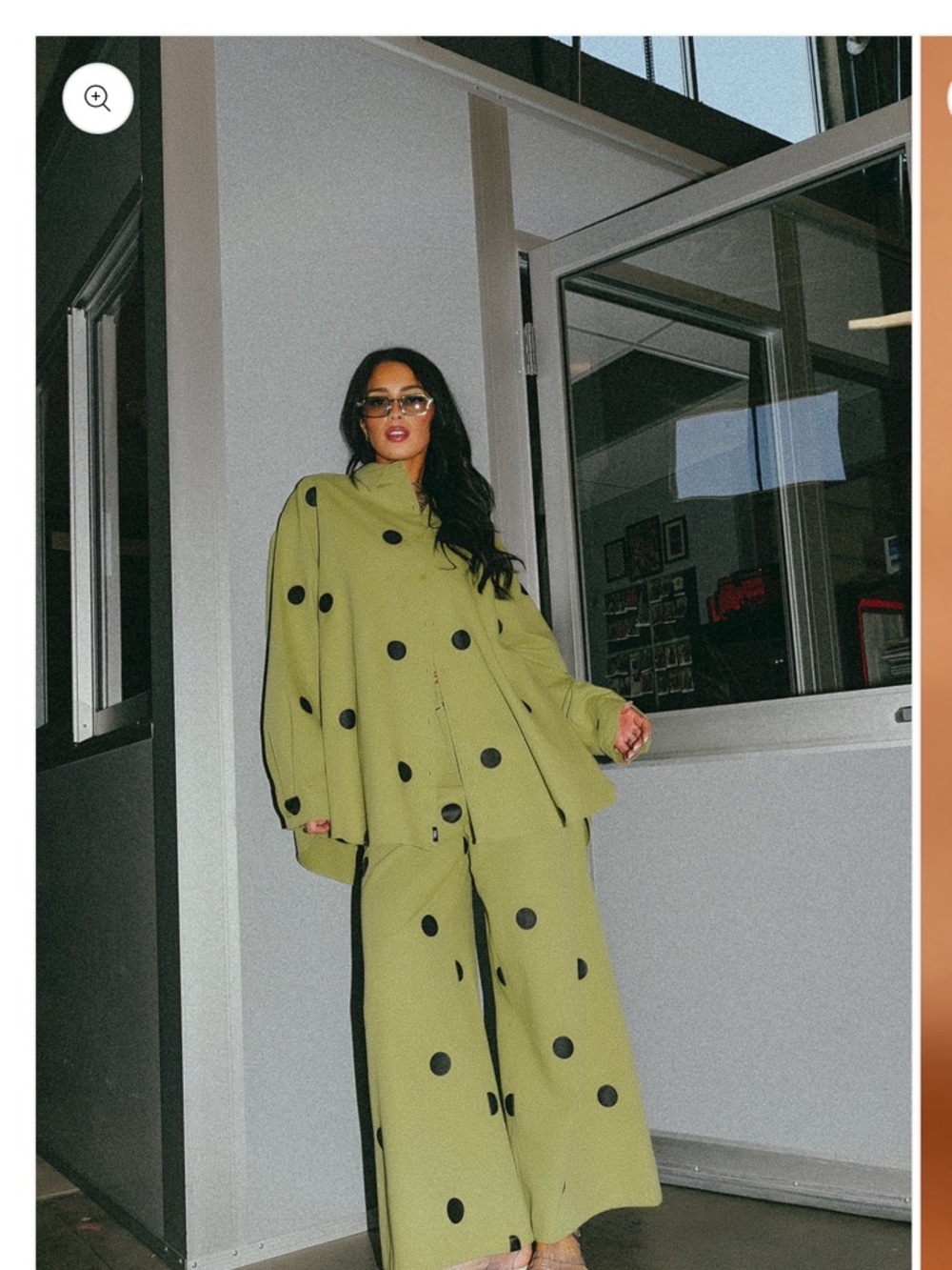 Dressed in LALA Olive Green Polka Dot Wide-Leg Pants